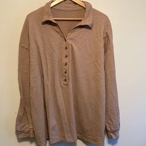 Brown Polo Long Sleeve Shirt
